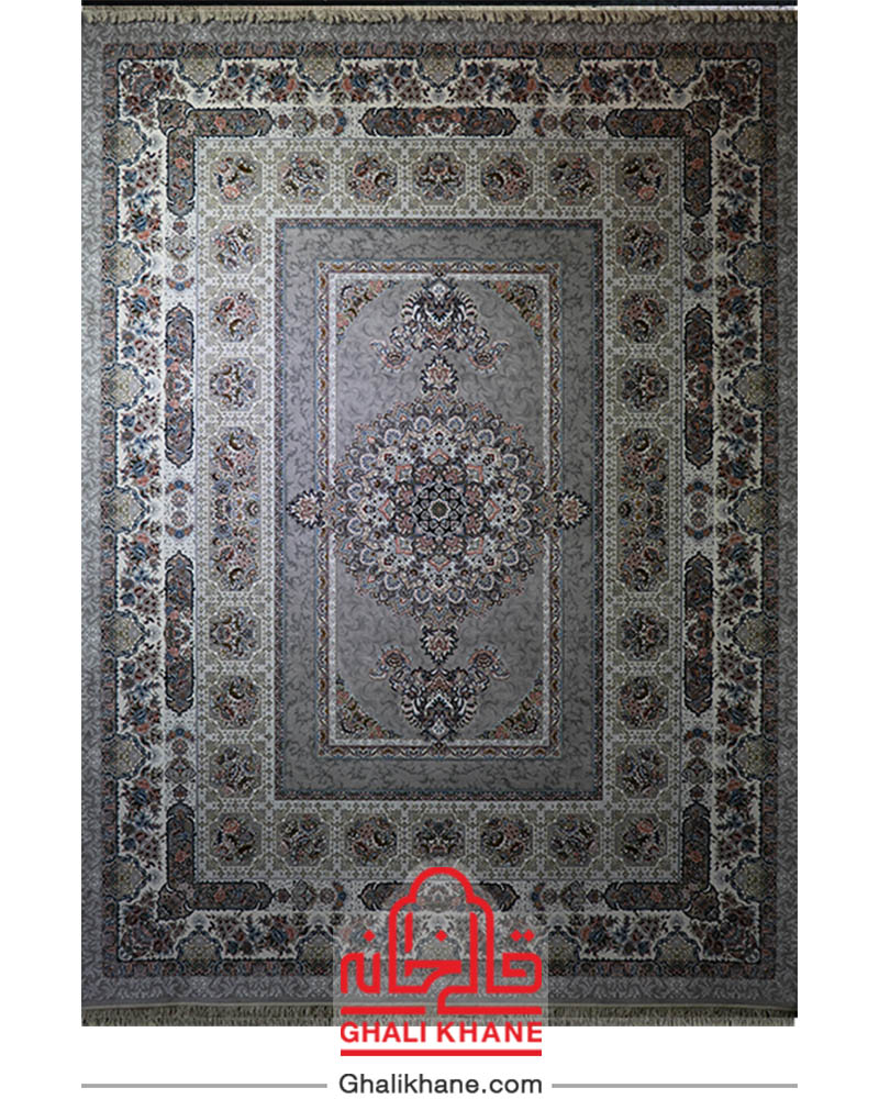 فرش نگین مشهد 1200 شانه کد 1215 نقره ای