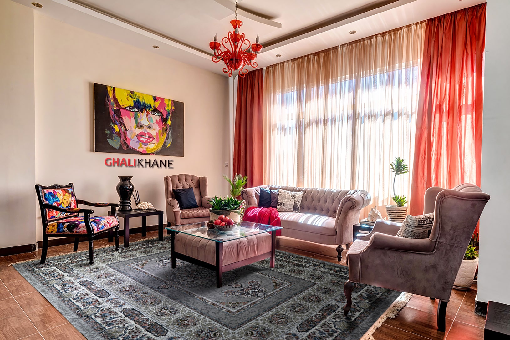 فرش نگین مشهد 1200 شانه کد 1215 نقره ای