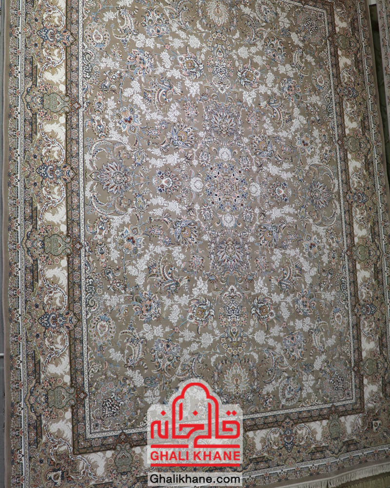فرش نگین مشهد 1200 شانه کد 1218 نسکافه ای