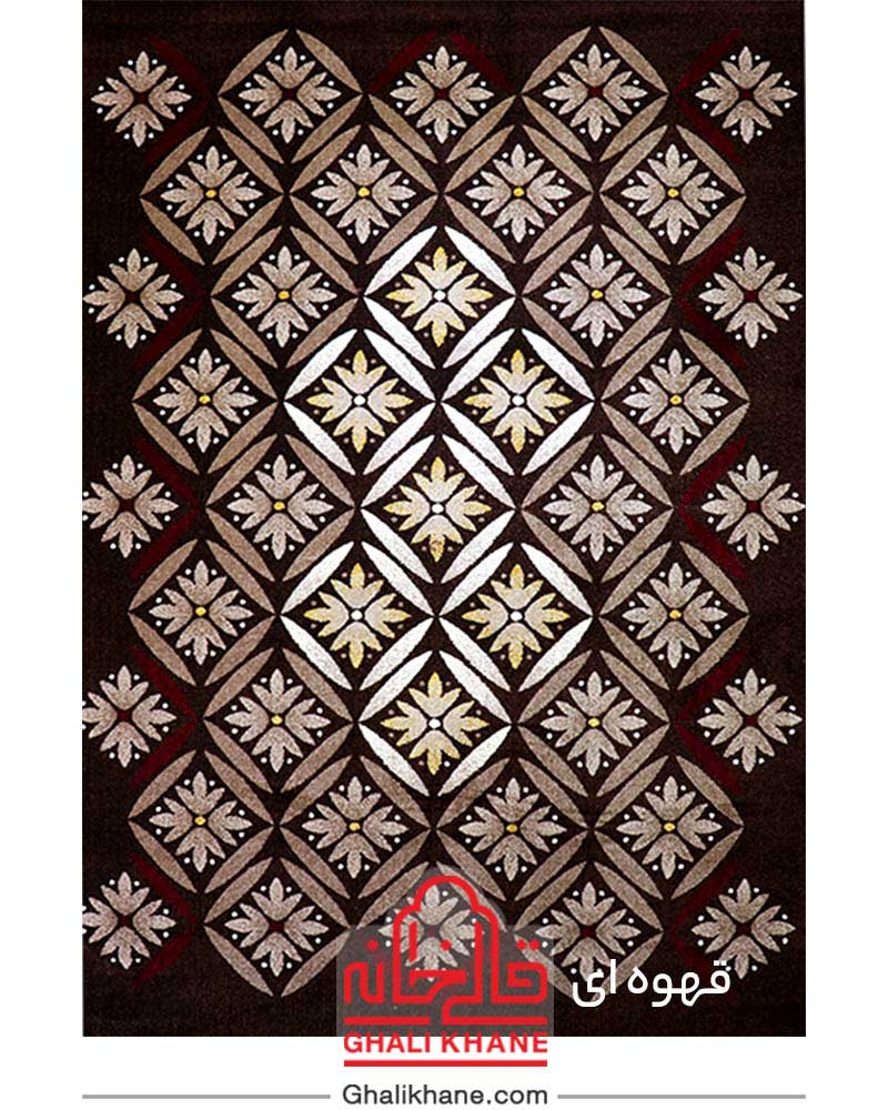 گلیم فرش ماشینی ساوین طرح رایان قهوه ای