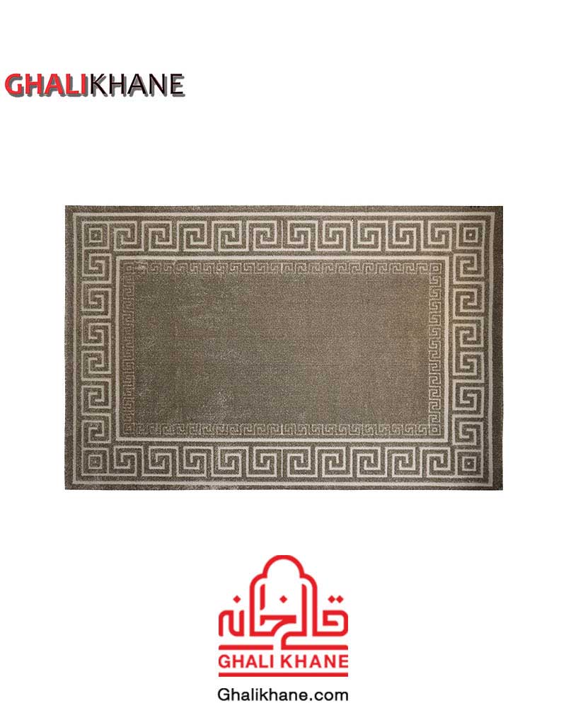 گلیم فرش ماشینی ساوین طرح ورساچه طوسی