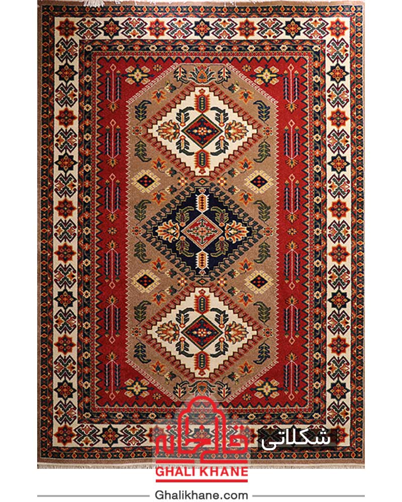 گلیم فرش ماشینی ساوین طرح آنیتا شکلاتی