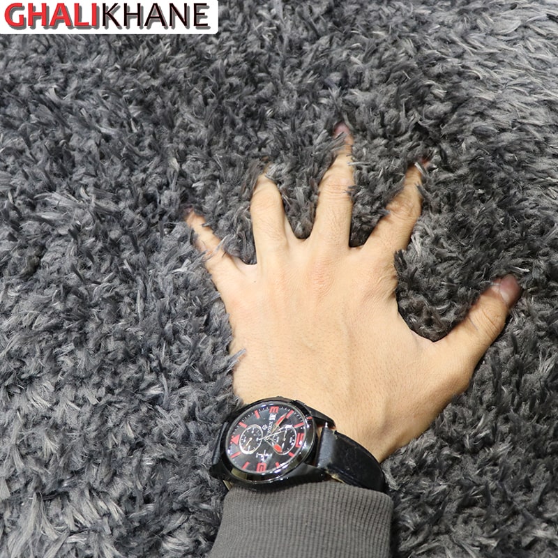 فرش شگی پرزبلند مدل فلوکاتی مات نوک مدادی