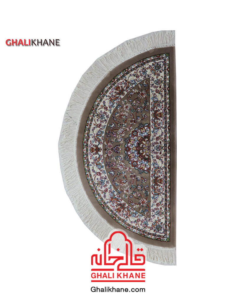 فرش زمرد مشهد 700 شانه کد 14003 گردویی نیم دایره