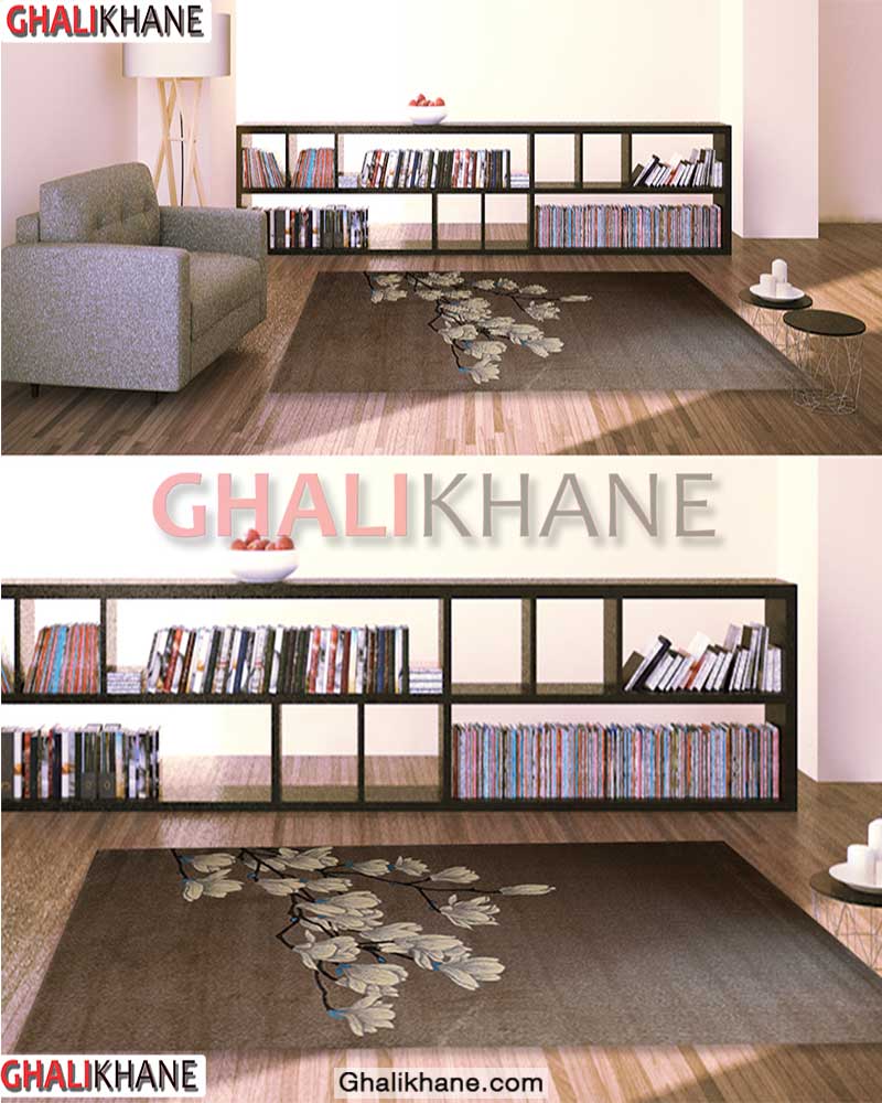 گلیم فرش ماشینی ساوین کد 4037 شکلاتی