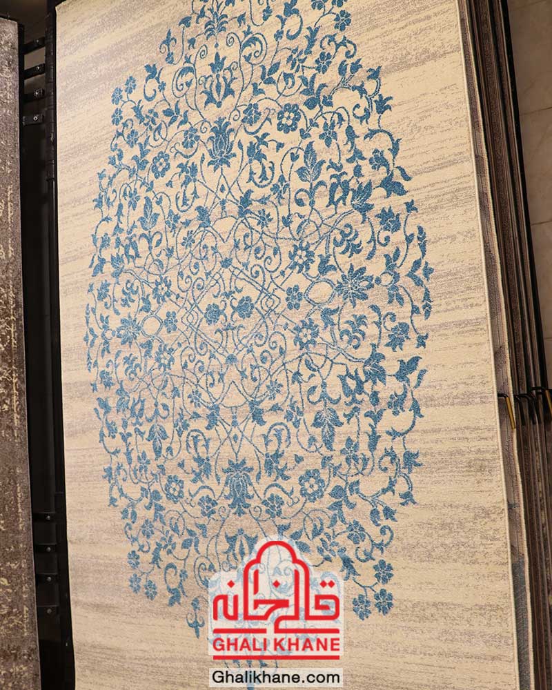 گلیم فرش ماشینی ساوین کد 4052 کرم