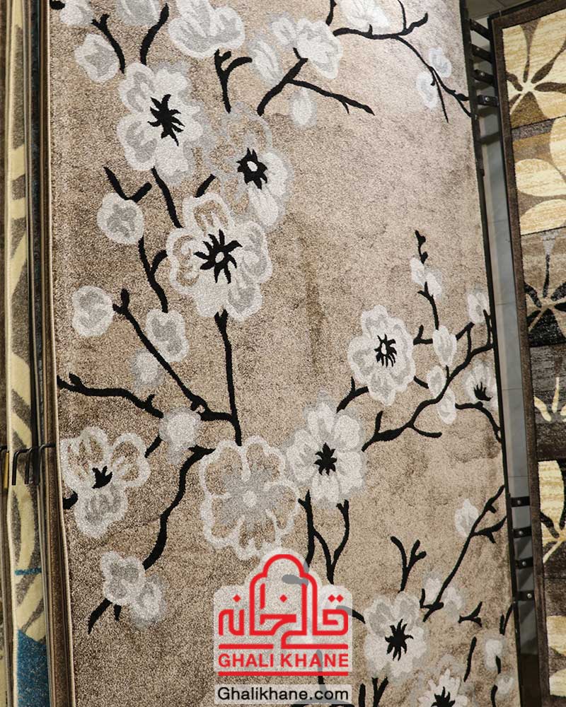 گلیم فرش ماشینی ساوین کد 4038 شکلاتی
