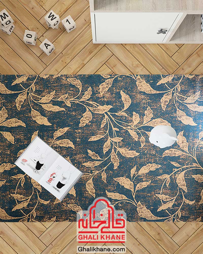 گلیم فرش ماشینی ساوین کد 4089 آبی