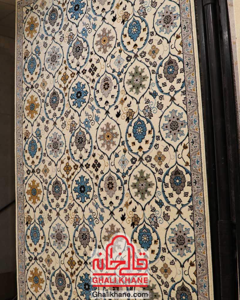 گلیم فرش ماشینی ساوین کد 4048 کرم