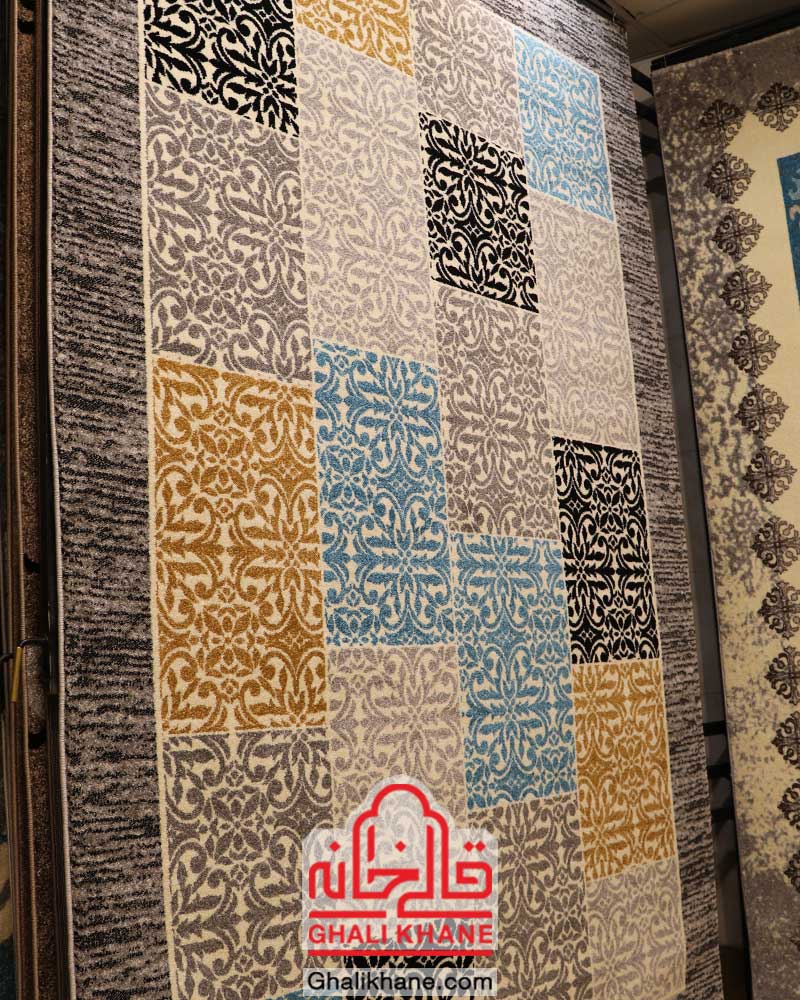 گلیم فرش ماشینی ساوین کد 4044 طوسی