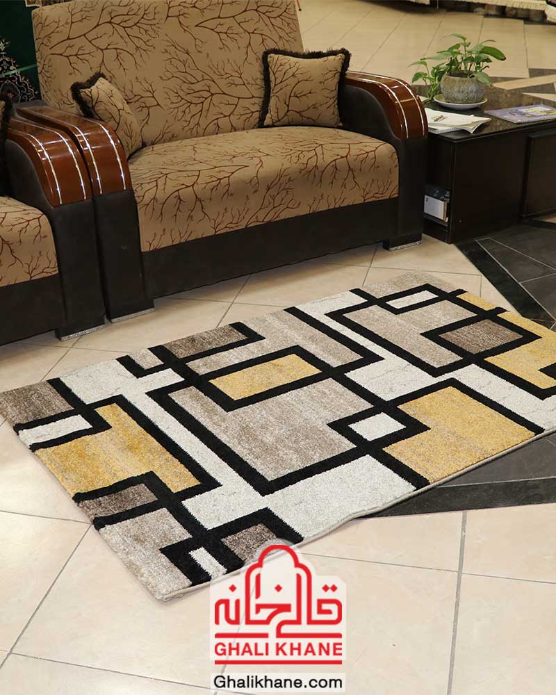 گلیم فرش ماشینی ساوین کد 4004 کرم