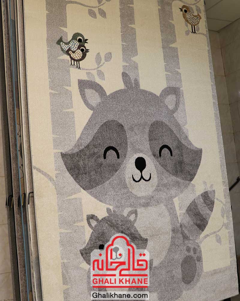 گلیم فرش ماشینی ساوین کد 4031 طرح راکون
