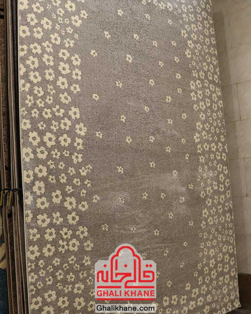 گلیم فرش ماشینی ساوین کد 4007 نقره ای