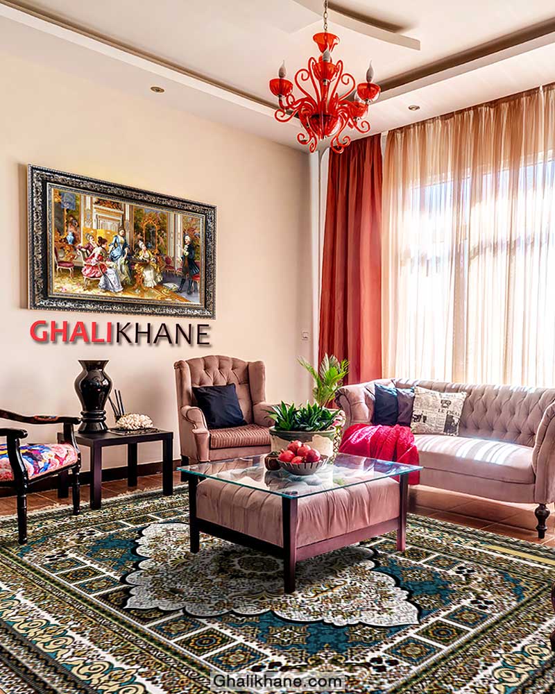 فرش نگین مشهد 1000 شانه کد 1008 کرم