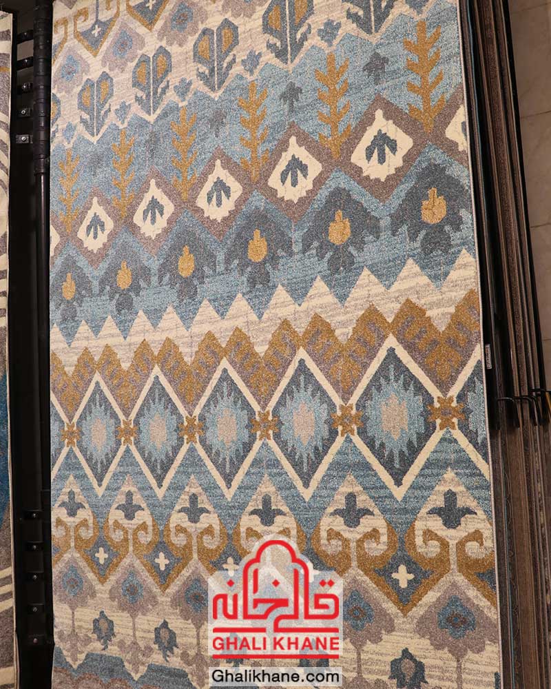 گلیم فرش ماشینی ساوین کد 4033 کرم