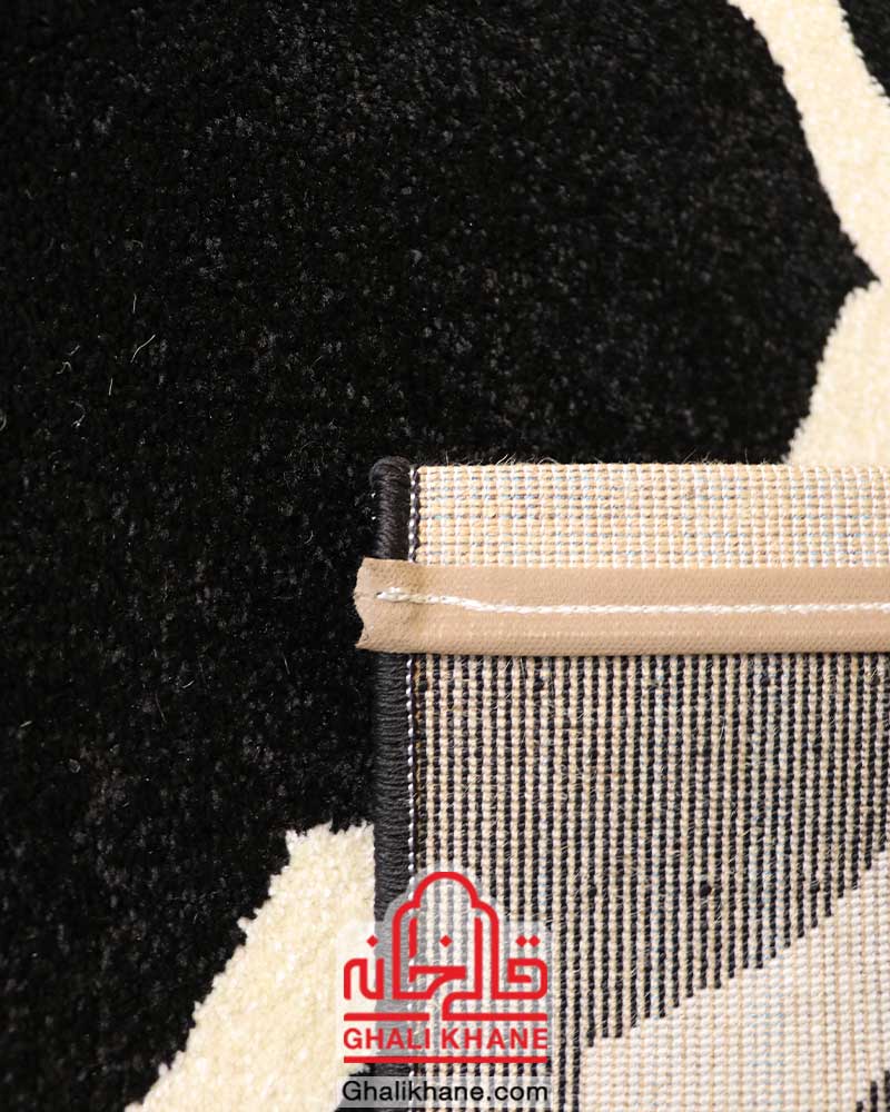 گلیم فرش ماشینی ساوین کد 4025 مشکی