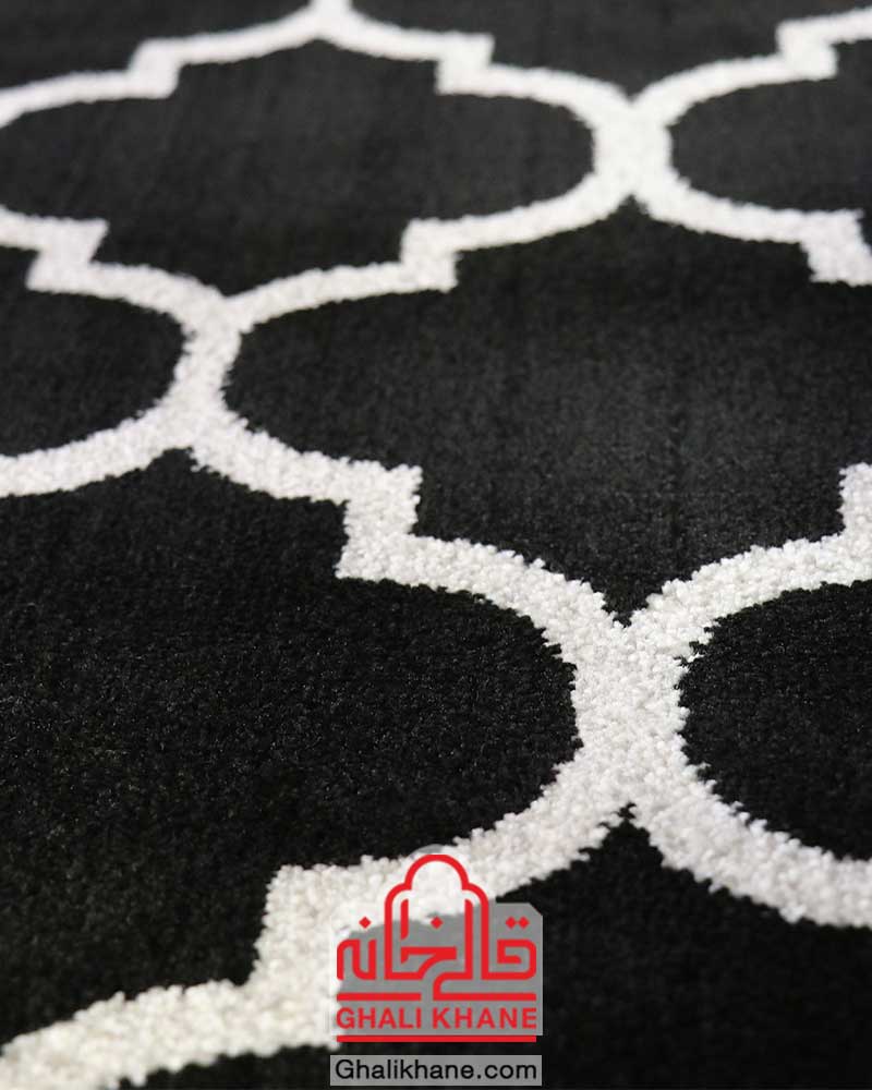 گلیم فرش ماشینی ساوین کد 4045 مشکی