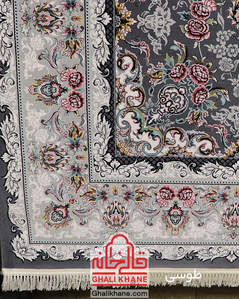 فرش ماشینی کاشان 700 شانه طرح ثریا طوسی