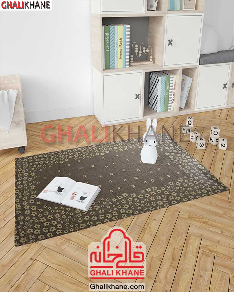 گلیم فرش ماشینی ساوین کد 4007 نقره ای