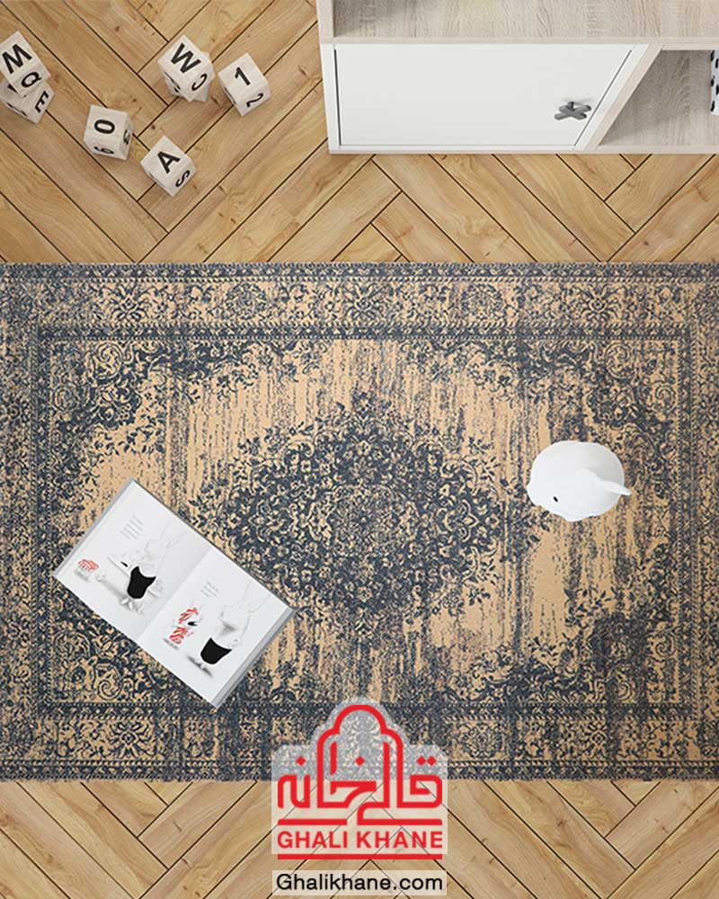 گلیم فرش ماشینی ساوین کد 4062 کرم