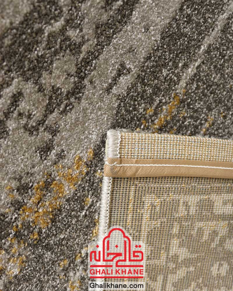 گلیم فرش ماشینی ساوین طرح دنیس نقره ای