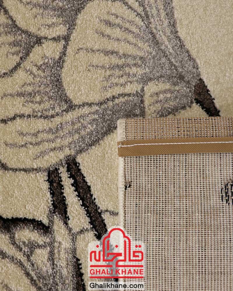 گلیم فرش ماشینی ساوین کد 4037 کرم
