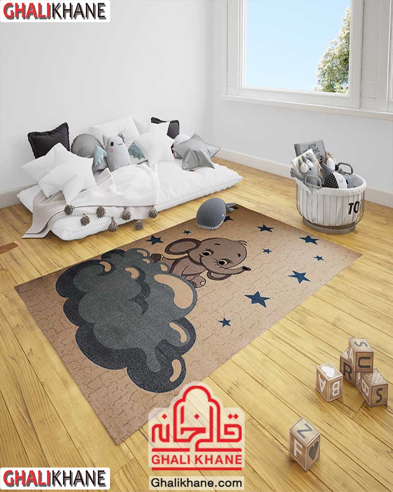 گلیم فرش ماشینی ساوین کد 4049 کرم