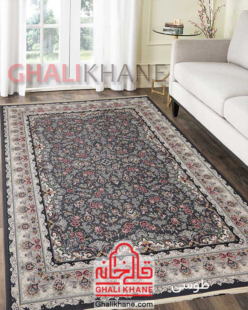 فرش ماشینی کاشان 700 شانه طرح ثریا طوسی