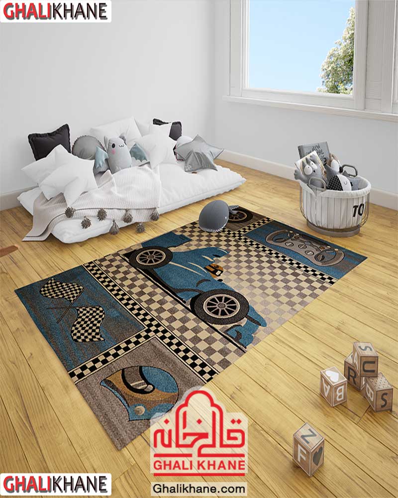 گلیم فرش ماشینی ساوین کد 4060 کرم