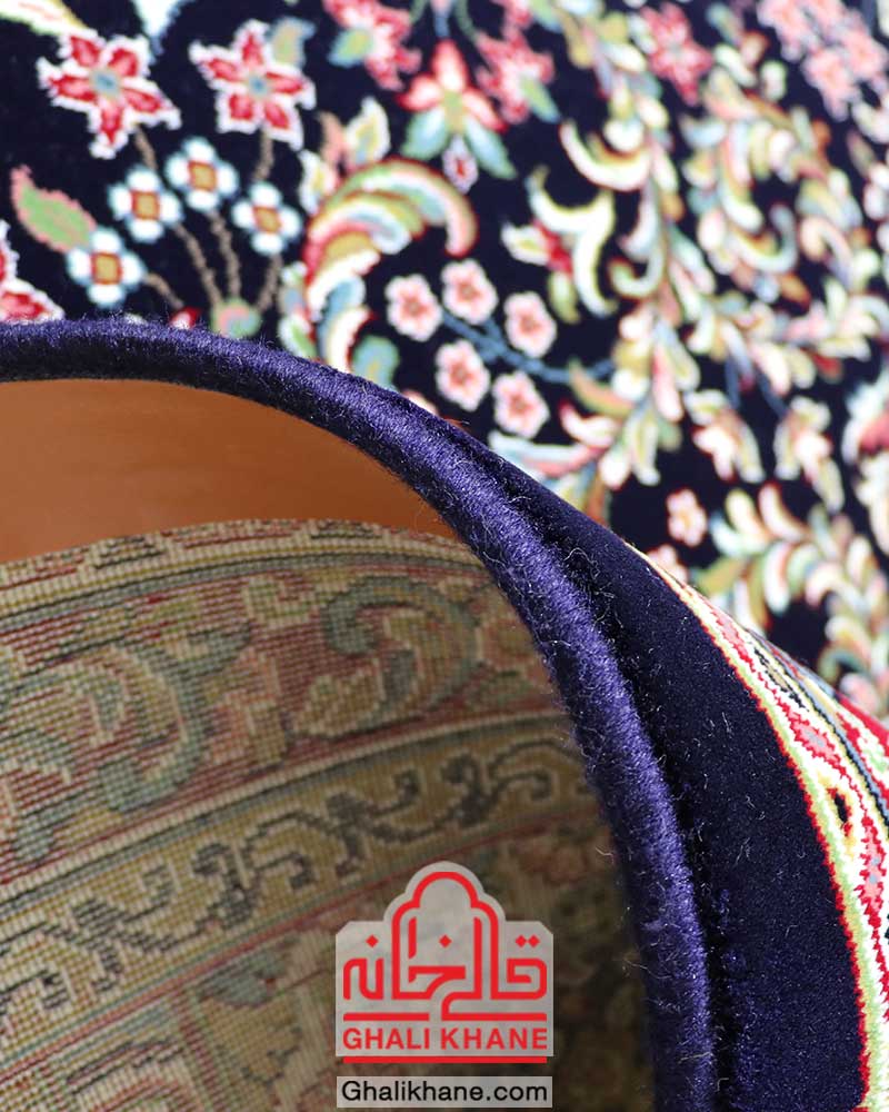 فرش زمرد مشهد 500 شانه کد 18110 سرمه ای