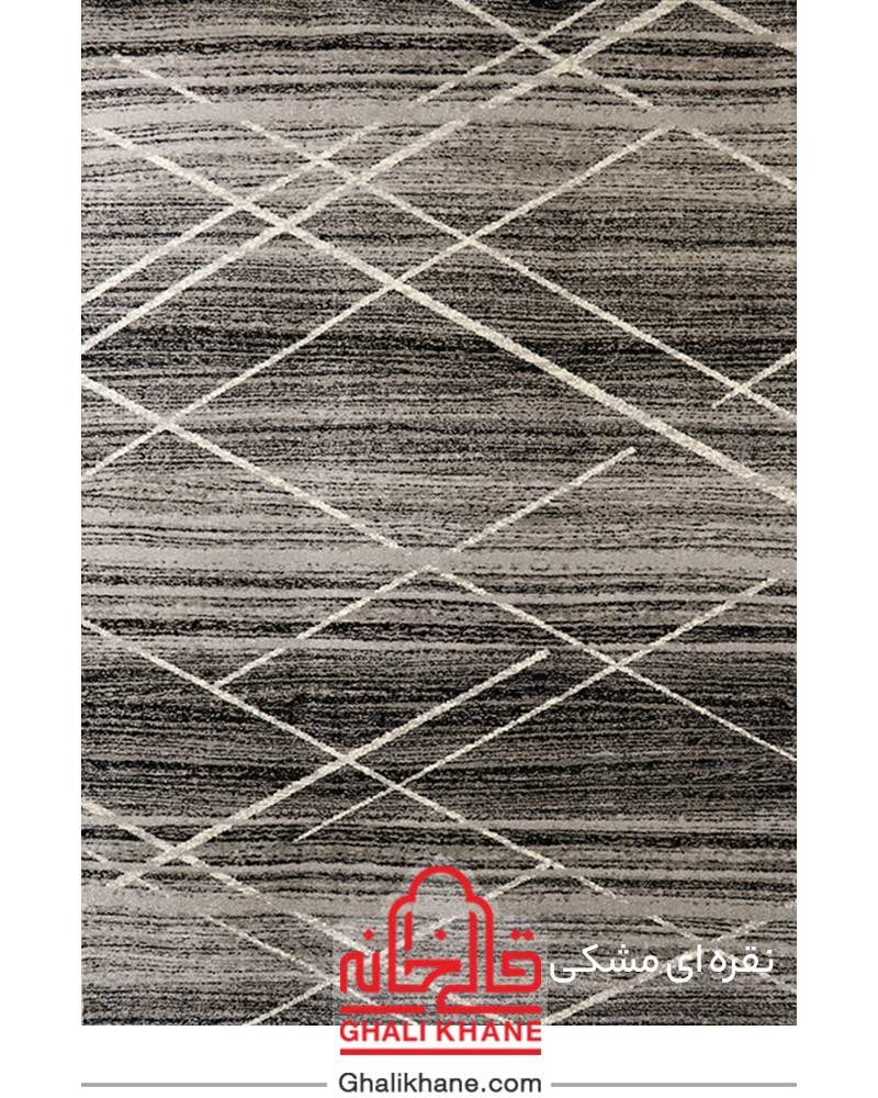گلیم فرش ماشینی ساوین کد 4083 نقره ای مشکی