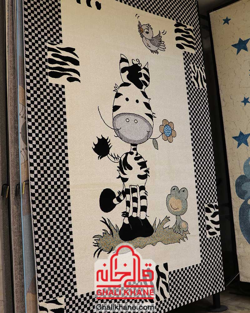 گلیم فرش ماشینی ساوین کد 4057 کرم