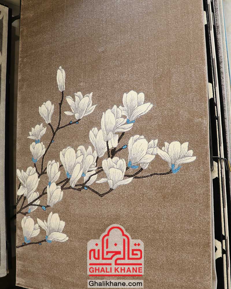 گلیم فرش ماشینی ساوین کد 4037 شکلاتی