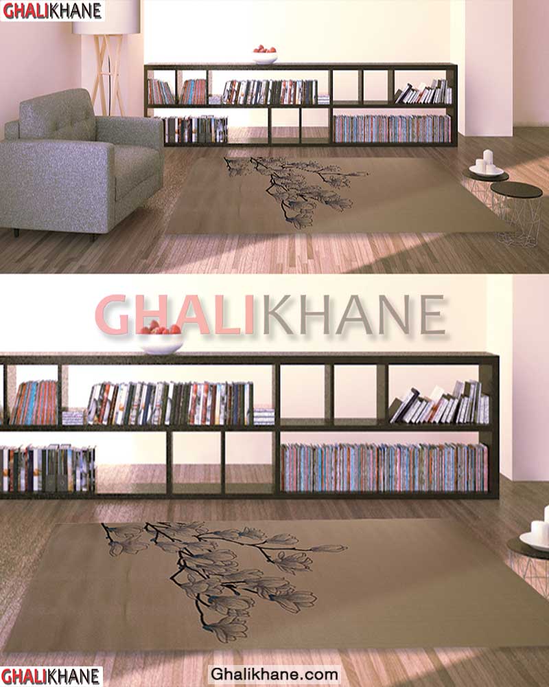 گلیم فرش ماشینی ساوین کد 4037 کرم