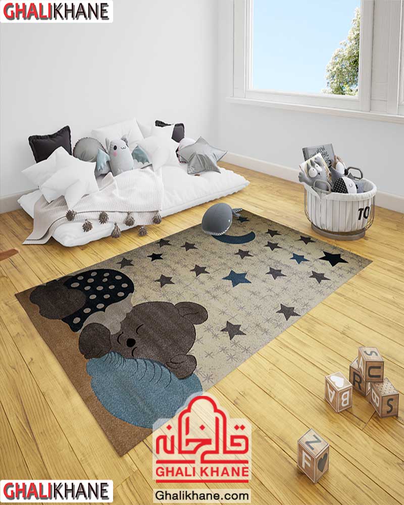 گلیم فرش ماشینی ساوین کد 4035 کرم