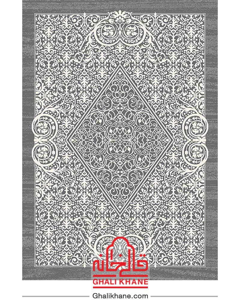 گلیم فرش ماشینی ساوین کد 4069 طوسی