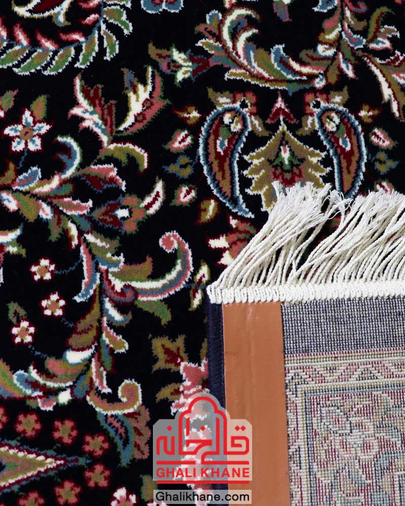 فرش زمرد مشهد 500 شانه کد 18110 سرمه ای