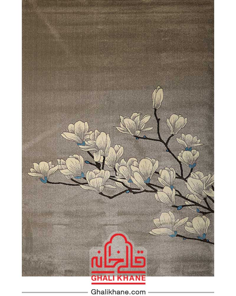 گلیم فرش ماشینی ساوین کد 4037 نقره ای روشن