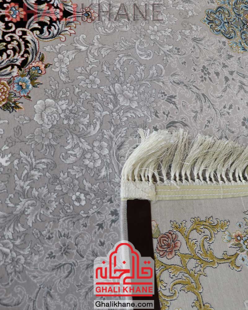 فرش مشهد کد 802081 نقره ای