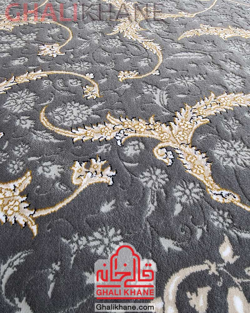 فرش نگین مشهد کد 2608 ‌ذغالی