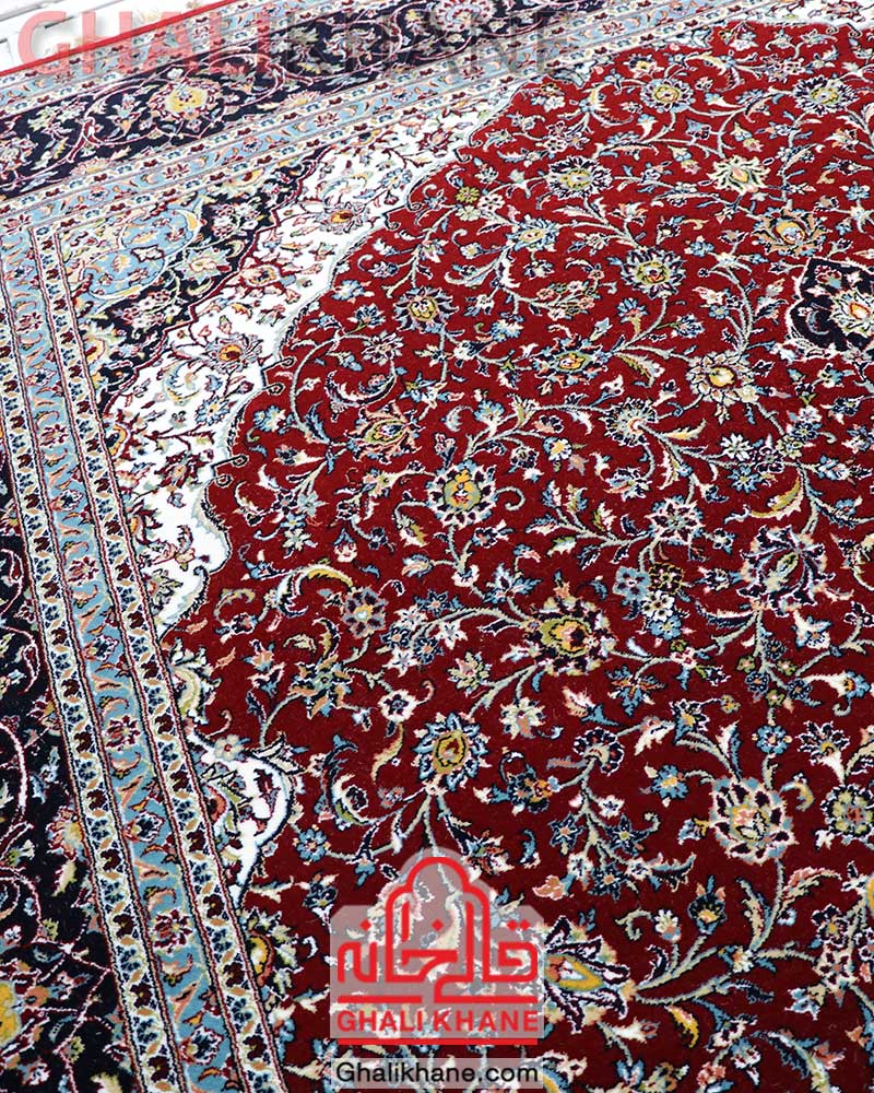 فرش ماشینی مشهد 700 شانه کد 872107 لاکی