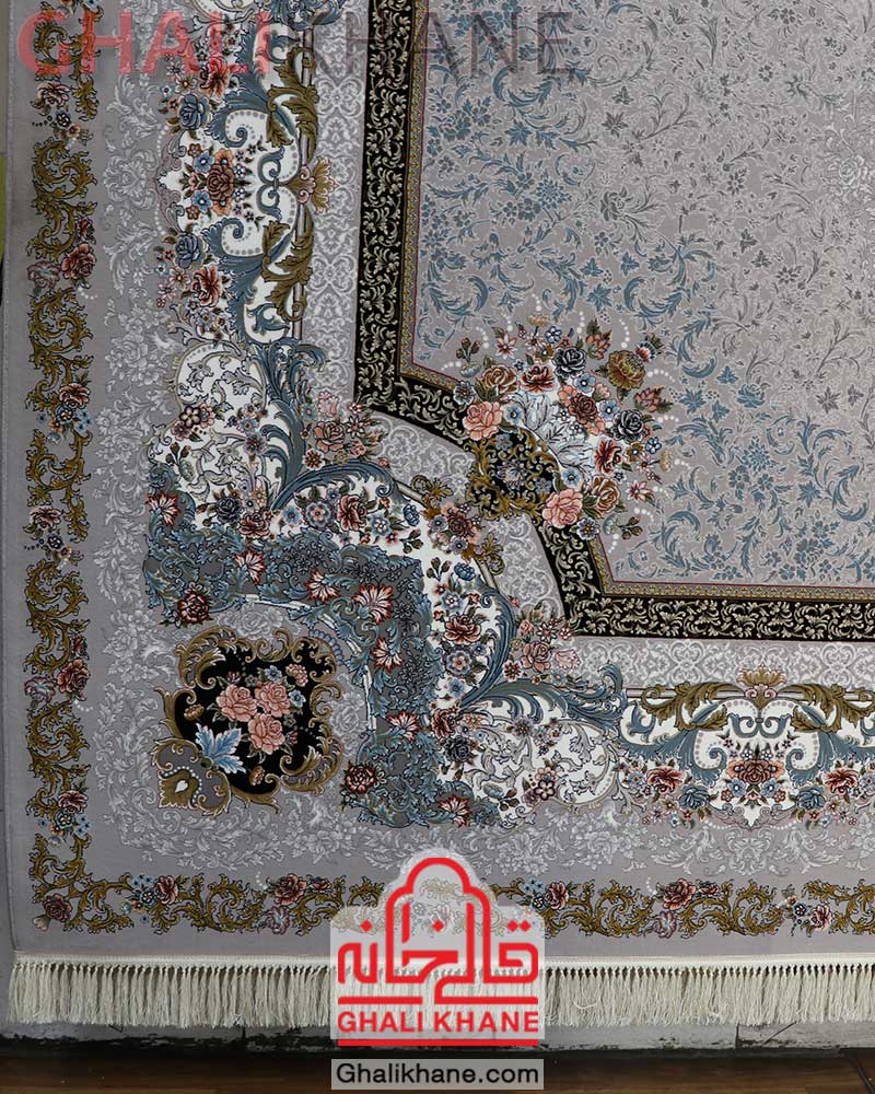 فرش مشهد کد 802081 نقره ای