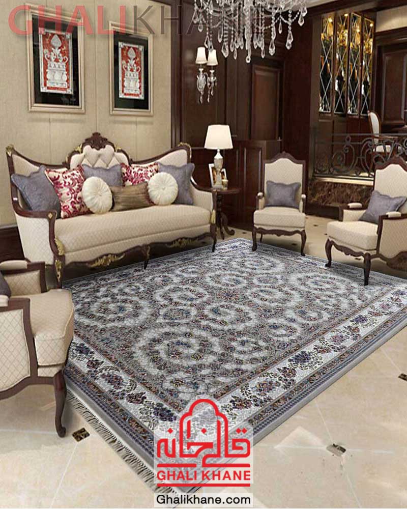 فرش زمرد مشهد 700 شانه کد 25069 طوسی
