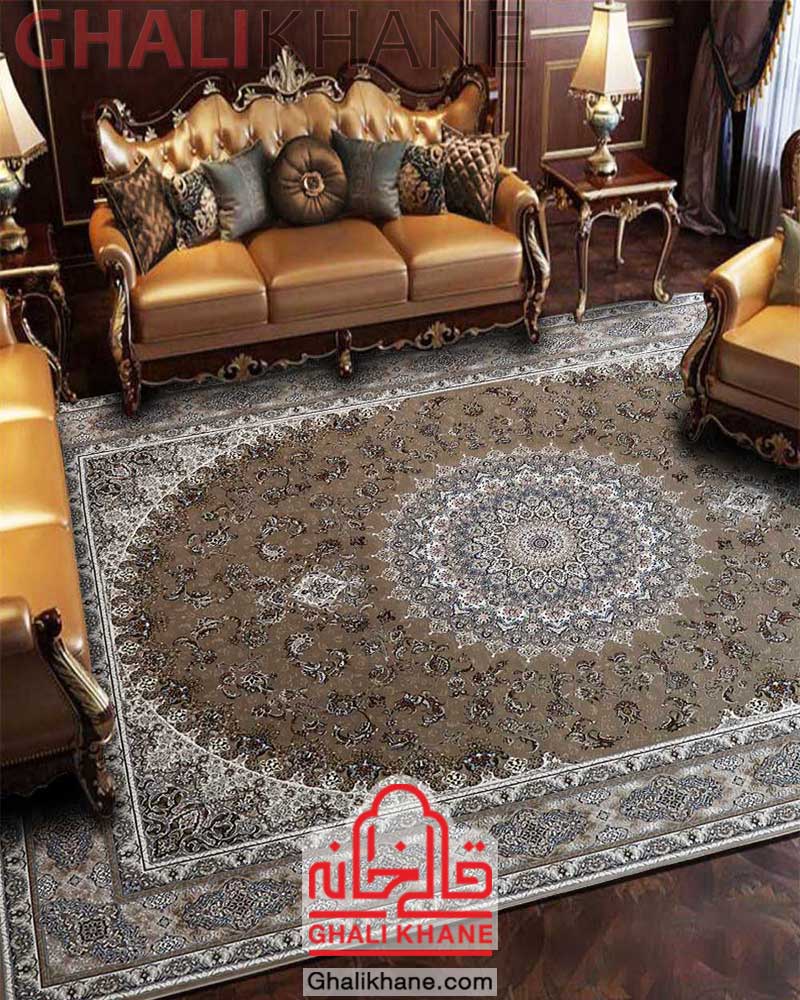 فرش زمرد مشهد 1200 شانه کد 22008 بژ