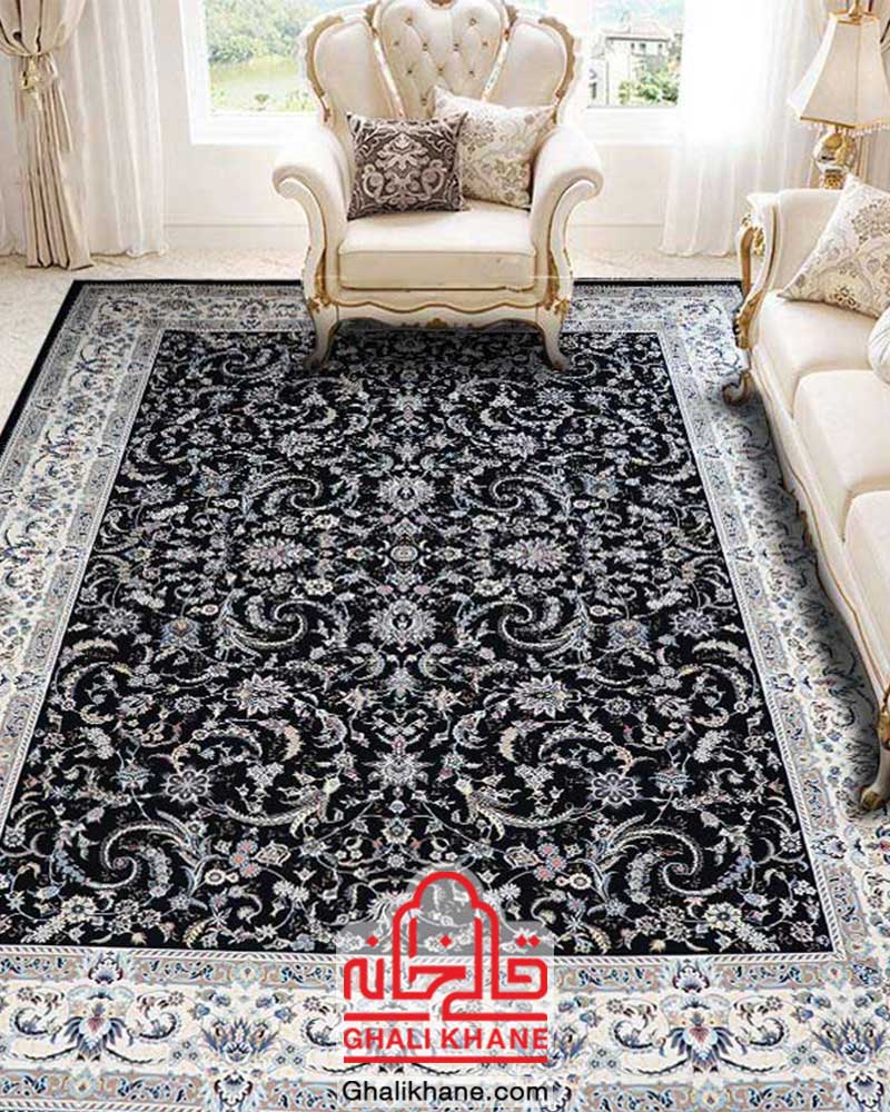 فرش مشهد کد 802053 سورمه ای