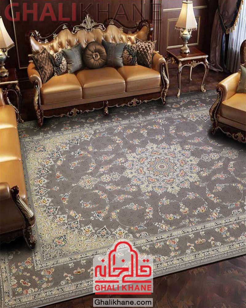 فرش تهران 1200 شانه نارگل نقره ای N