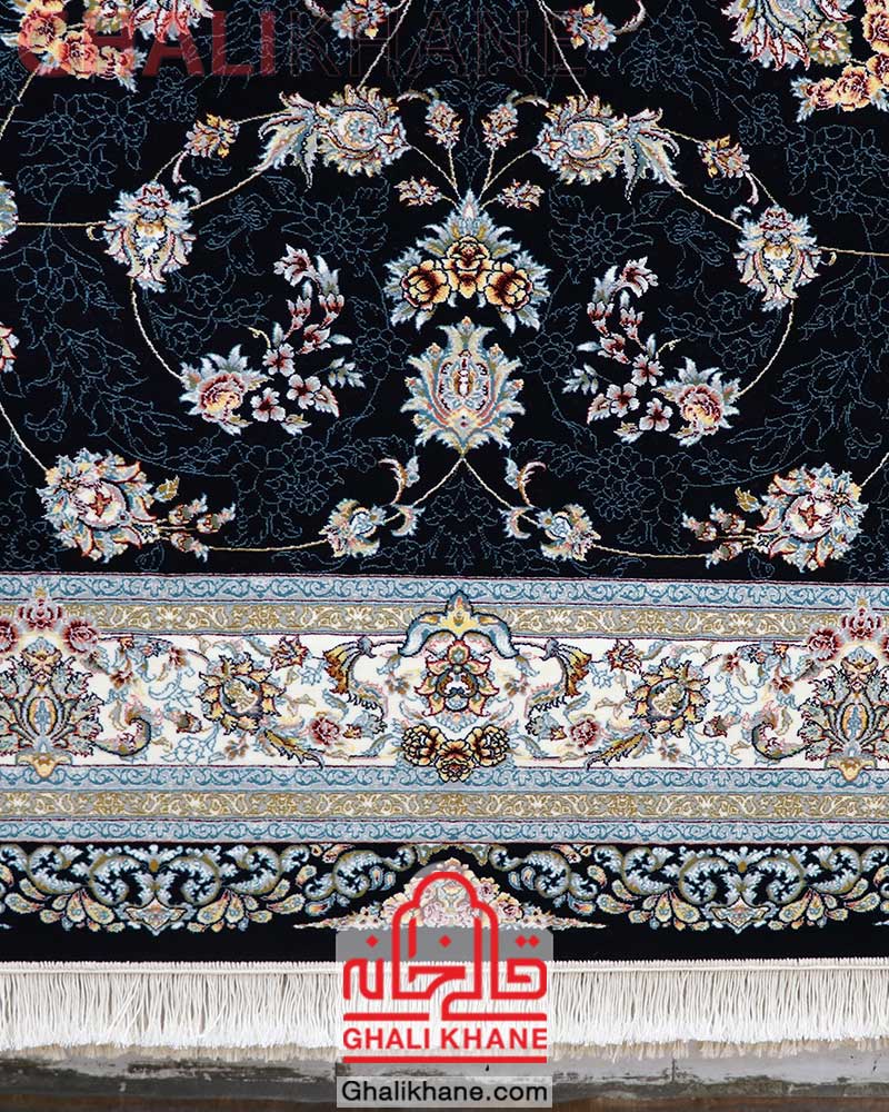 فرش مشهد کد 722130 سرمه ای