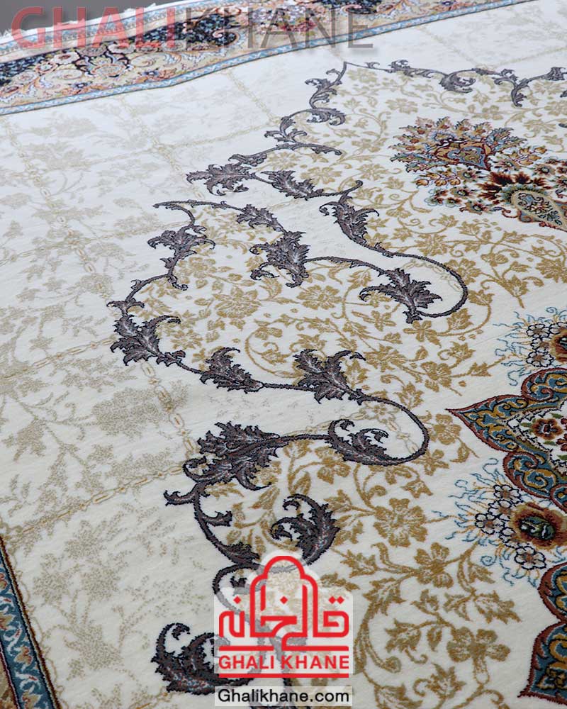 فرش مشهد کد 872364 طرح هیوا کرم