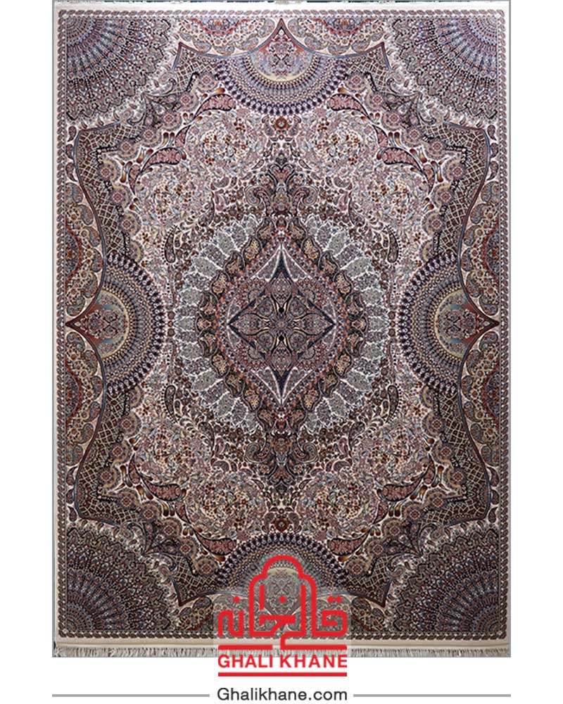 فرش زمرد مشهد کد 25009 کرم