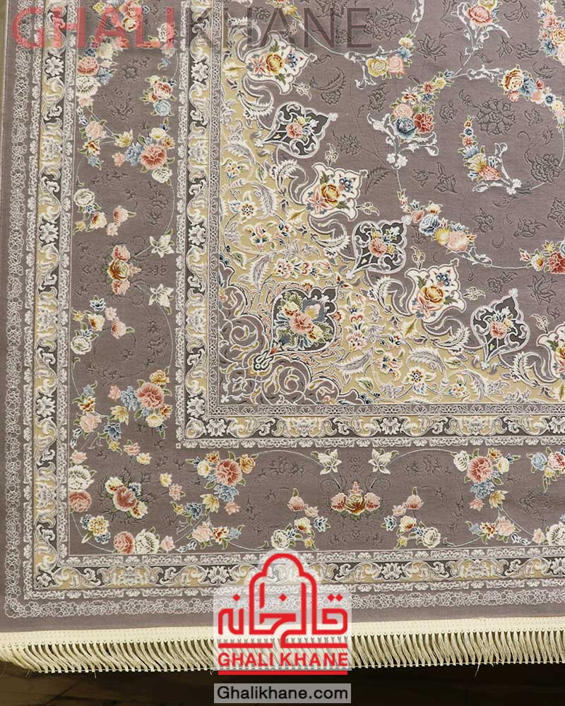 فرش تهران 1200 شانه نارگل نقره ای